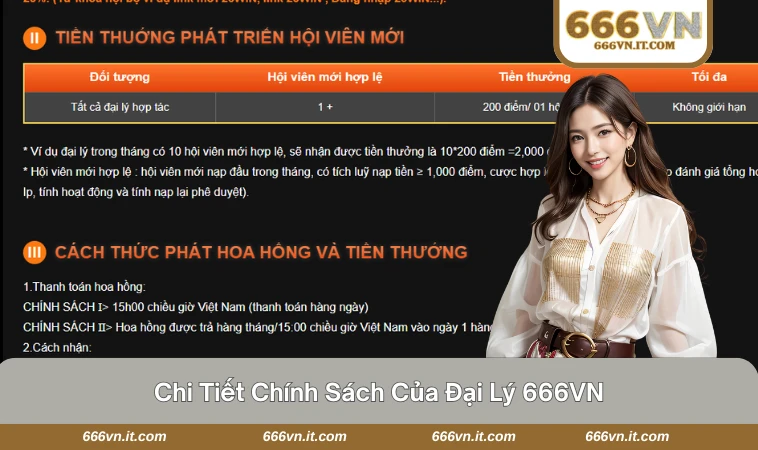 Đại Lý 666VN 3 Hoa hồng và chính sách được thưởng thêm dành cho đại lý 666VN